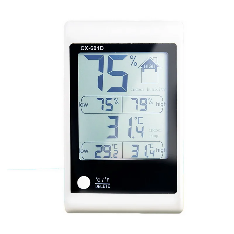 Цифровой термометр-гигрометр для помещений, измеритель температуры и влажности, многофункциональный автоматический электронный монитор влажности для офиса и дома - Цвет: CX-601D