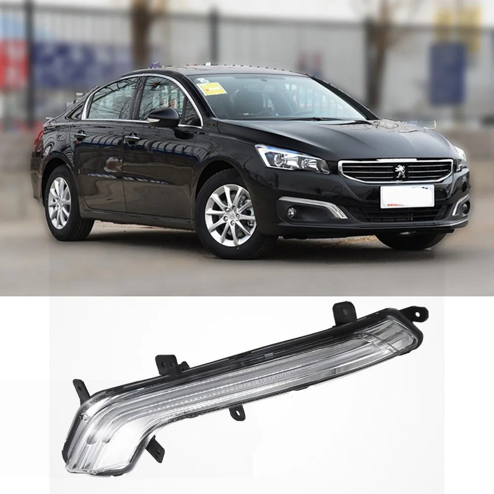 

CAPQX For Peugeot 508 2016 Auto Front Bumper Daytime Running Light DRL Light Driving Light Fog Lamp LED Turn Light Signal Lamp