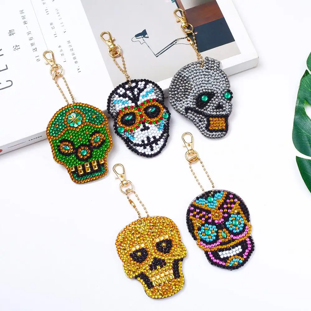 5d Diy Diamond Keychain With Special Diamond Heart Shape Keyring Custom Square/Round Diamond Painting Christmas Gift QC001 - Цвет: QC016