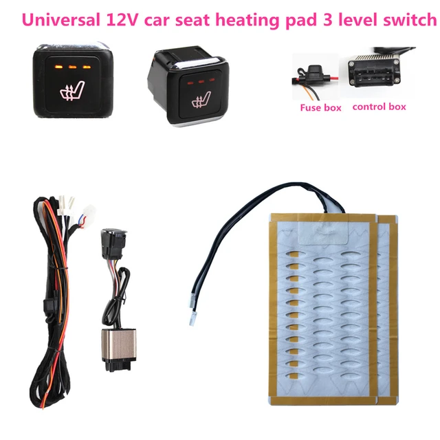 Universal 2 seats 4pcs 12v car Alloy wire fiber 3 level heated seat heater  pad switch kit Round Switch Winter Warmer Seat Covers - AliExpress