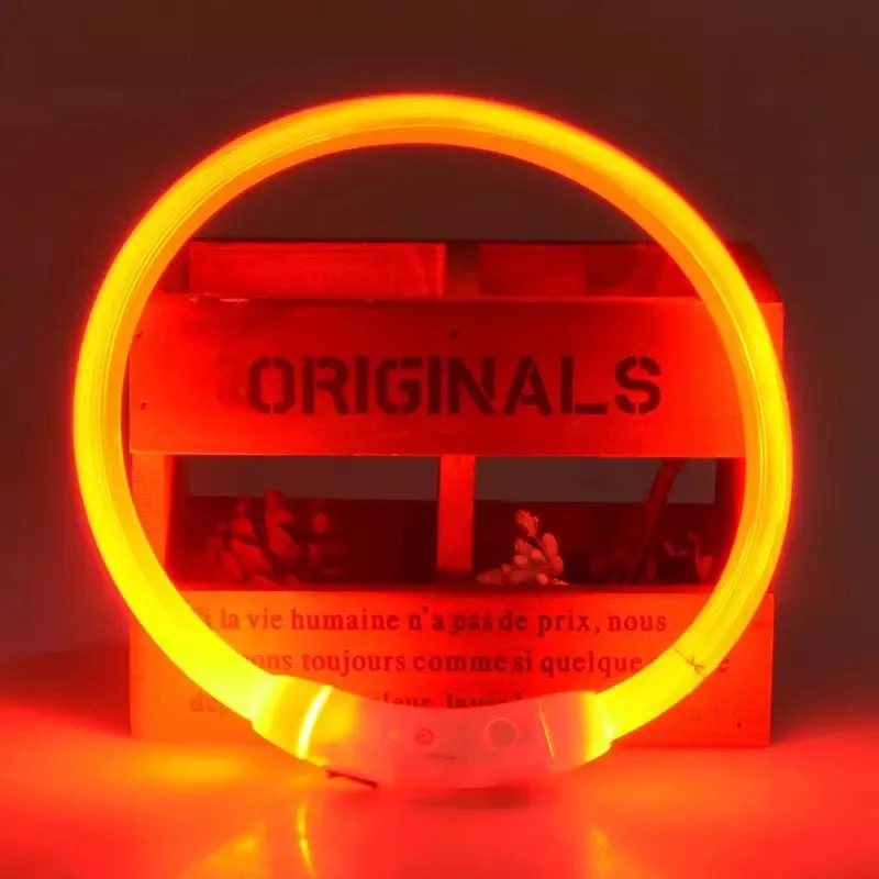 Usb зарядка хвостовый ошейник для питомца собаки перезаряжаемый светодиодный ошейник из искусственной кожи светящийся ночной ошейник для собак светящийся безопасный ошейник для щенка и кота