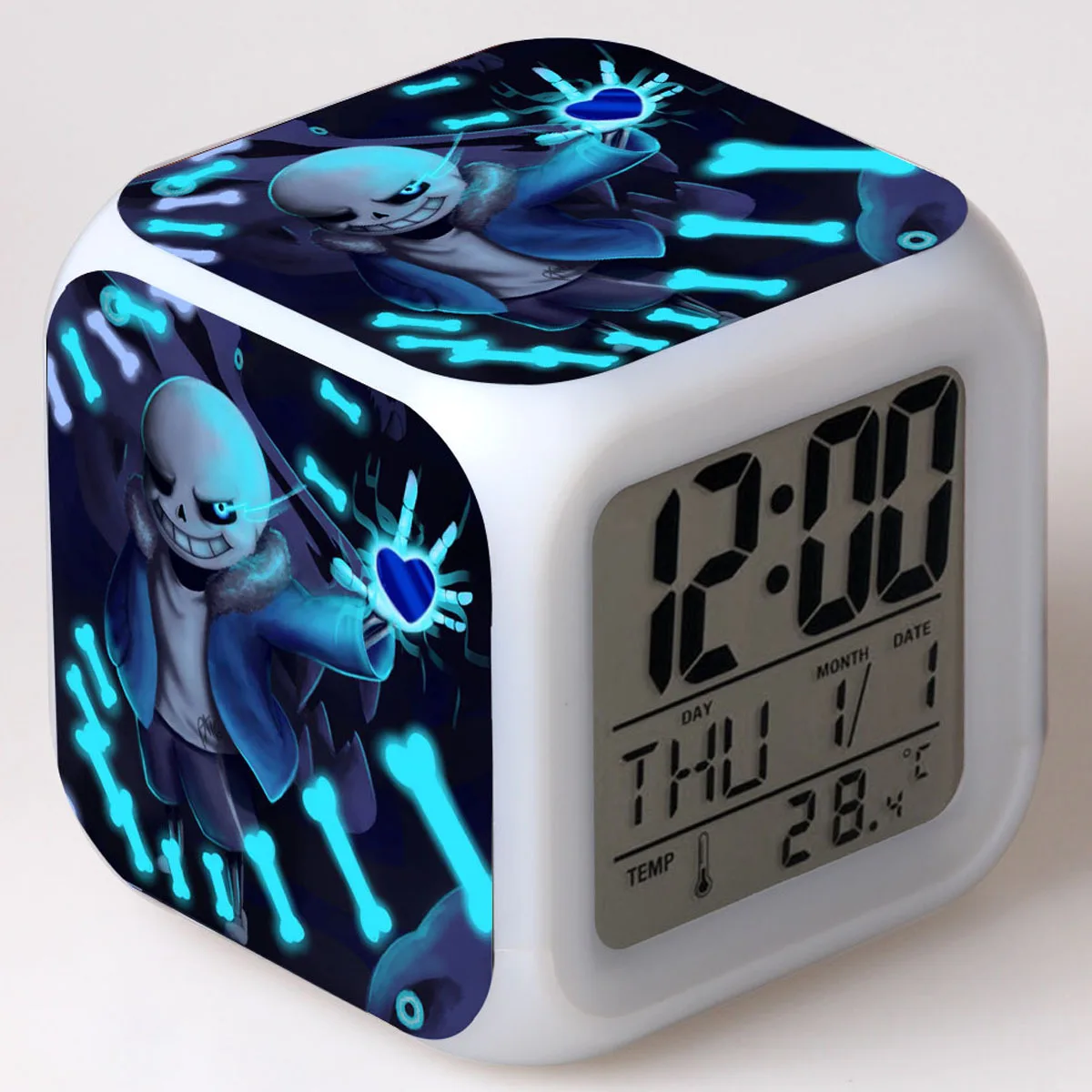 24 Undertale мультяшный будильник детские игрушки Led reloj будильник, цифровой Электронные часы с будильником wake up light table reveil wekker - Цвет: 24