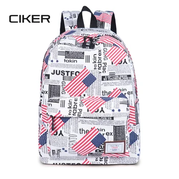 

Women Flag Printing Backpacks Students School Bags Casual Canvas Backpack High Quality Mochilas Sac for Girls Rucksack