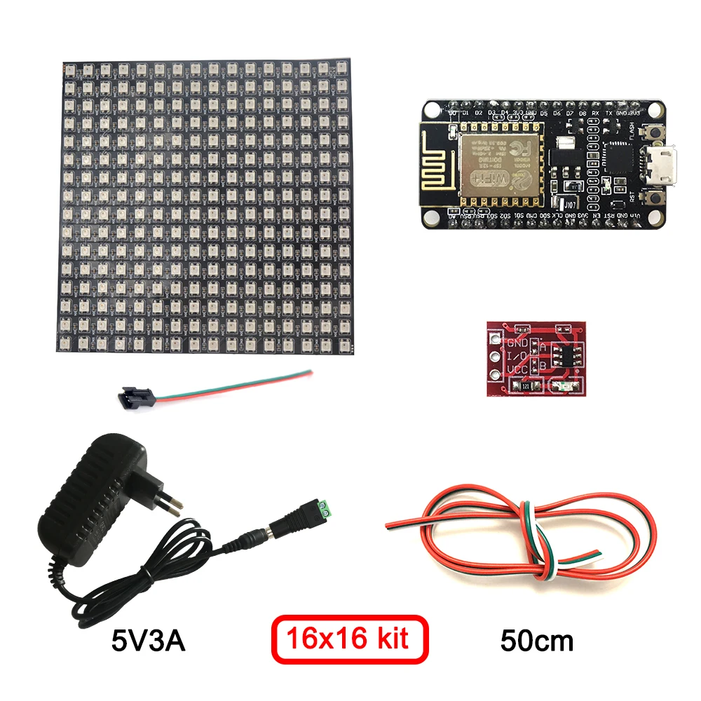 16x16 пикселей WS2812B цифровой гибкий светодиодный панельный светильник DIY GyverLamp индивидуально адресуемый 2812 16*16 пикселей 256 светодиодный s светодиодный матричный