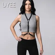 UYEE New Women Garter Belts Sexy Leather Suspenders Women Leather Garter Harness Garter Belts Stockings Lingerie Harness