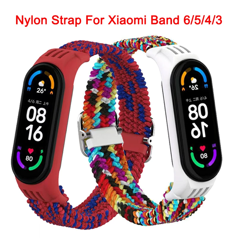 Nylon Strap For Mi Band 6/5/4/3 Wristband Replacement Weave Colorful Bracelet Xiaomi 5 6 Amazfit | Электроника