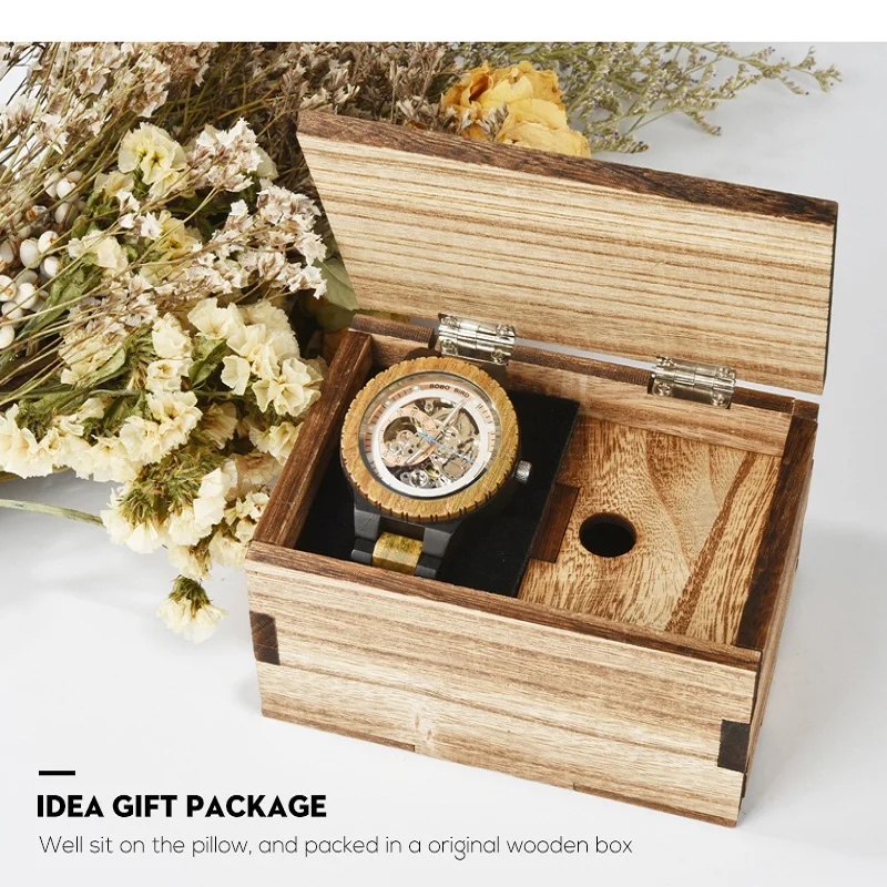BOBO BIRD автоматические часы для мужчин reloj hombre деревянные наручные часы механические часы Relogio Masculino супер большой размер в деревянной коробке