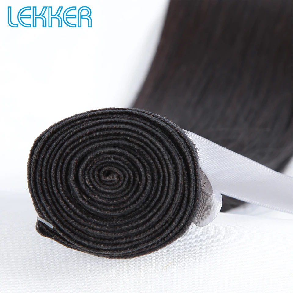 Прямые пряди для волос Lekker с закрытием, бразильские пряди для волос 8 дюймов до 30 дюймов, 3 пряди для наращивания, волосы remy