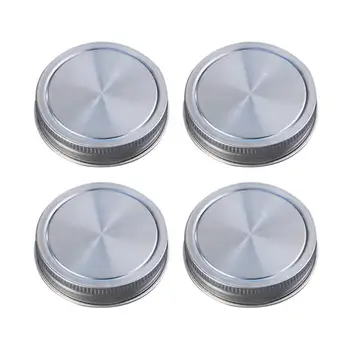 

4pcs Stainless Steel Mason Jar Lid Practical Leakproof Cover Convenient Sealing Lid For Home Kitchen With Silicone Gasket
