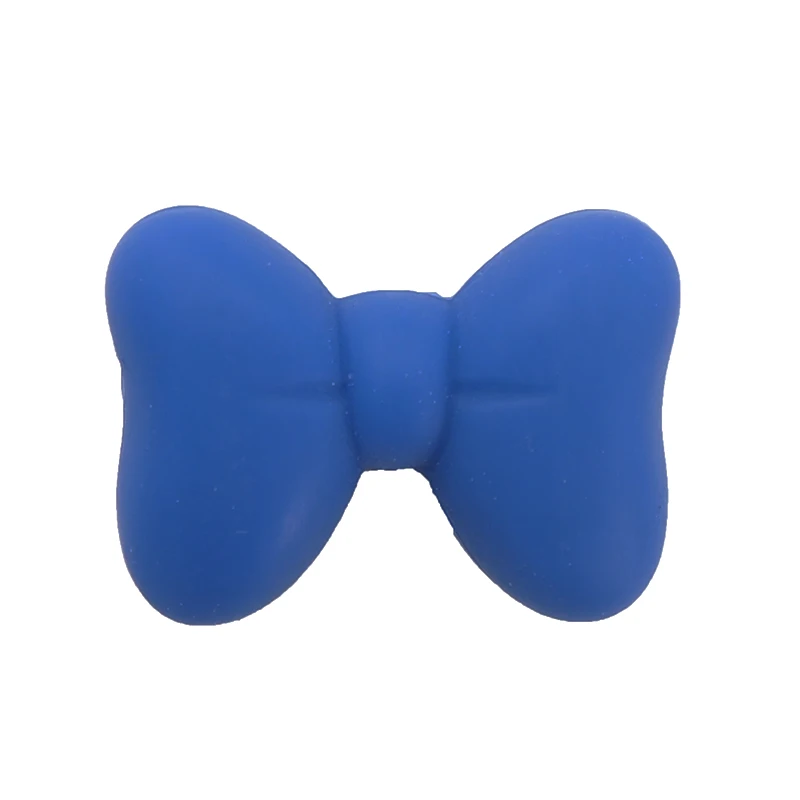 Dark Blue Chenkai 50 шт. бант силиконовые бусины BPA бесплатно Милые силиконовые соски для младенцев DIY Детская жевательная для прорезывания зубов Изготовление ювелирных изделий подарок - Цвет: Dark Blue