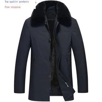 

Real Fur Coat Men Winter Jacket Natural Mink Fur Liner Winter Parka Warm Plus Size Mens Mink Jackets 1055-aoshadi J3114