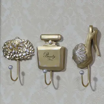 

American Light Luxury Gold Hook Wall Hanging Decoration Porch Key Hook Crafts Art Home Door Coat Clothing Store Hook Accessories