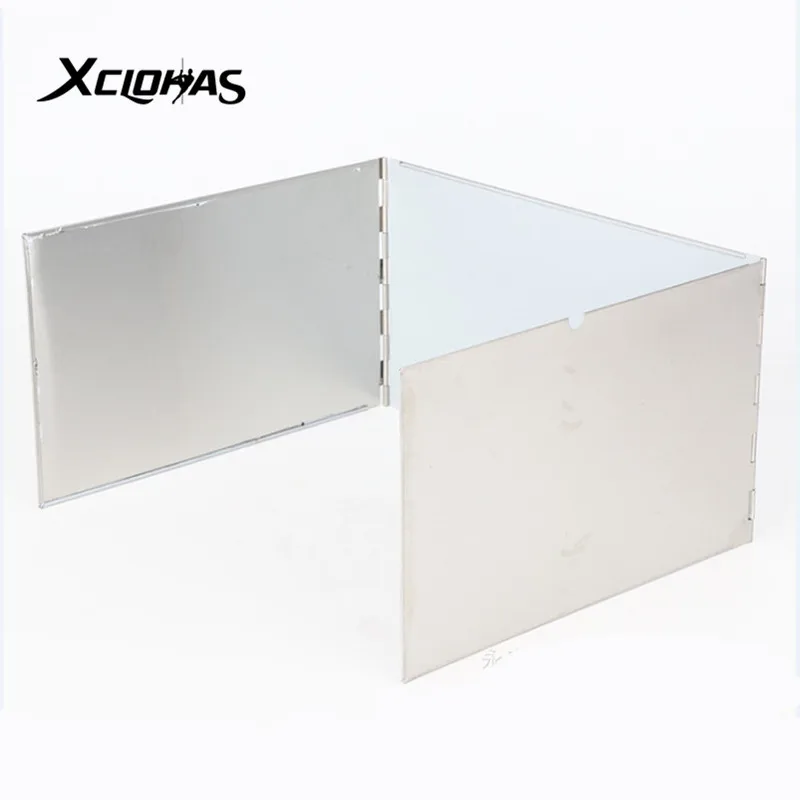 Foldable Camping Gas Stove Wind Shield Outdoor Cooking BBQ Burner Wind Screen Aluminium Alloy Windproof Screen Camping Equipment