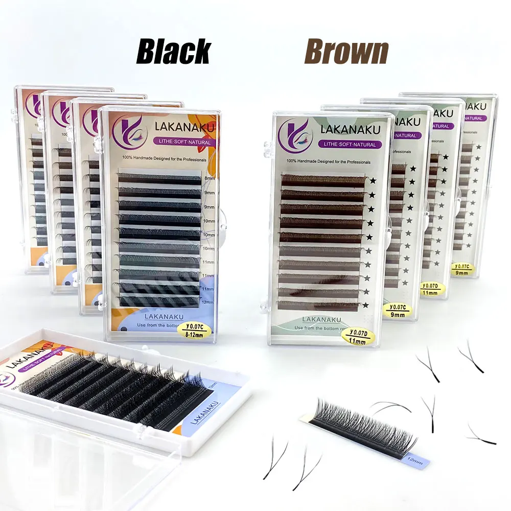Eyelash Extension LAKANAKU Y Eyelashes Shape Flowering Lashes cilia and brazilian volume 8-15mm Size All Cilios Y Tray eyelash extension eyelash extensions eyelash extension lashes false eyelashes knee compression sleeve floor mat microblading tattoo tools glass dappen dish