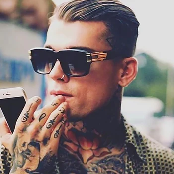 

Fashion Oversized Men Sunglasses luxury Brand Designer Large Frame Vintage Sun Glasses For Male Grandmaster UV400 Shade Oculos