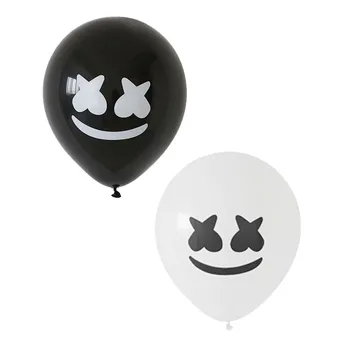 

50pcs Marshmello Doctom Latex Balloons Black White Electric Syllable Celebrity Style Ball Party Halloween April Fools' Day Decor