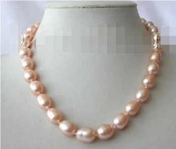 

stunning big 10-11mm baroque pink freshwater cultured pearl necklace h765