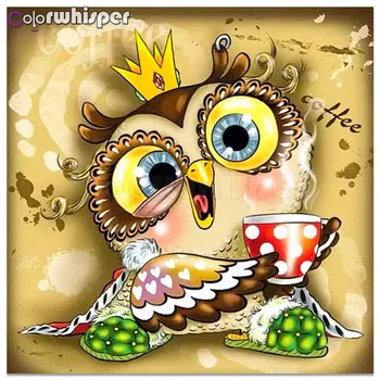 

Diamond Painting Full Square/Round Drill Owl Cartoon Coffee 5D Daimond Embroidery Cross Stitch Kit Mosaic Rhinestone Decor D341