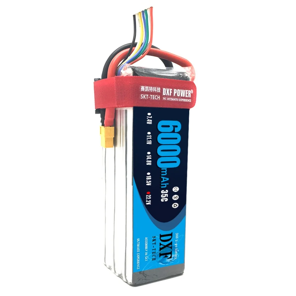 DXF 2 шт. LiPo батарея 22,2 в 6000 мАч 6S 35C Max60C 22,2 в RC аккумулятор батарея для самолета Вертолет Дрон автомобиль грузовик