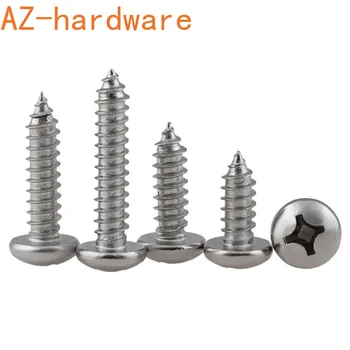 

GuHua Cross Round Head Self Tapping Screw PA 316 Stainless Steel Philips Pan Head Tapping Wood Screws GB845 M3.5M4M5M6 10Pcs