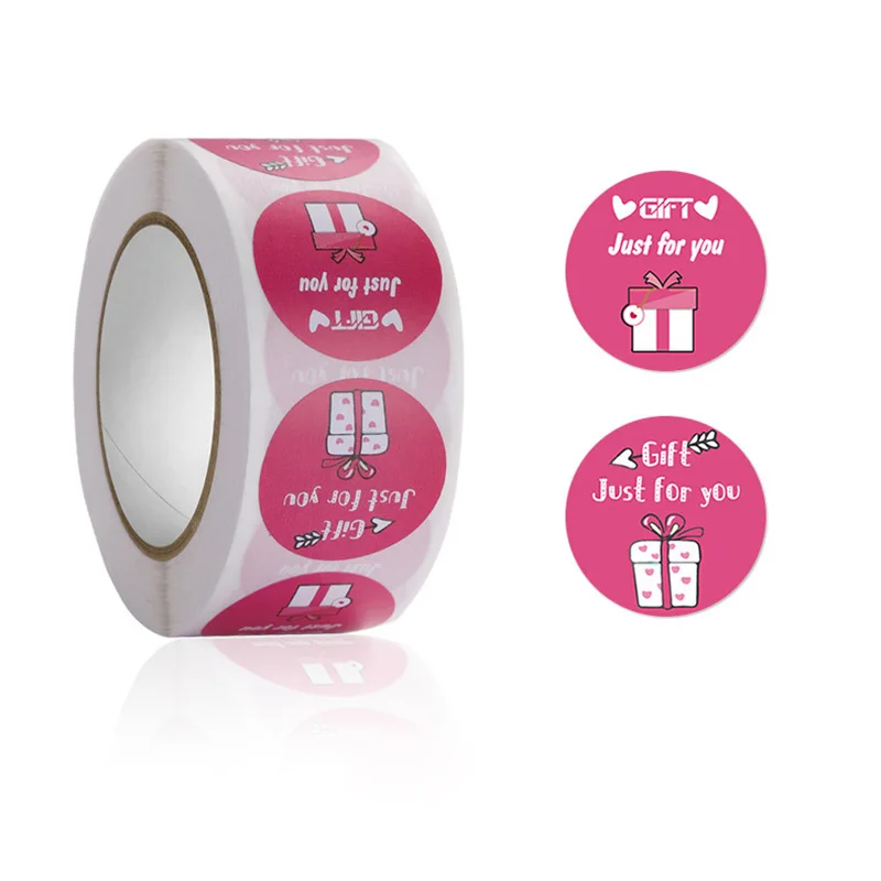 

500Labels/Roll 2.5cm Round FREE GIFT Just For You Stickers Envelope Sealing Label Shipping Packaging Sticker