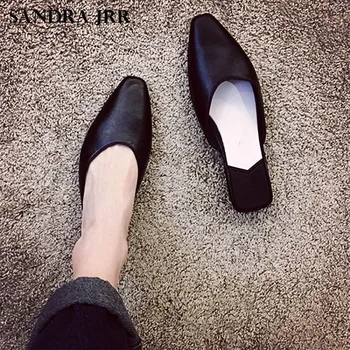 

SANDRA JRR Women Summer Shoes Mules Slippers Low Square Heel Square Toe Casual Daily Slides Drags Home Outside Jelly Sandals