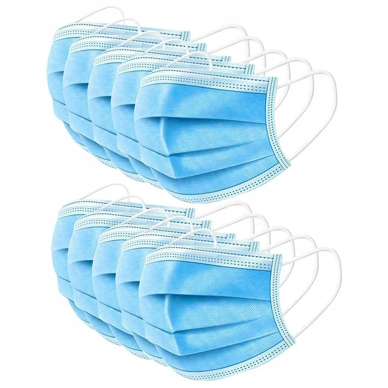 

100pcs/lot 3-Ply Disposable Face Masks Mouth Anti-Flu Hygiene Mask Strong Ear Loop Filter Dustproof CE Certification Protective