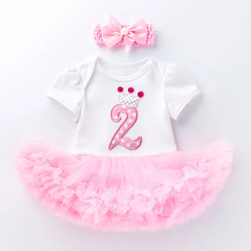 new born baby dress princess lace birthday party dress baby girl baptism dresses headband pink rose newborn tutu dress 1 year