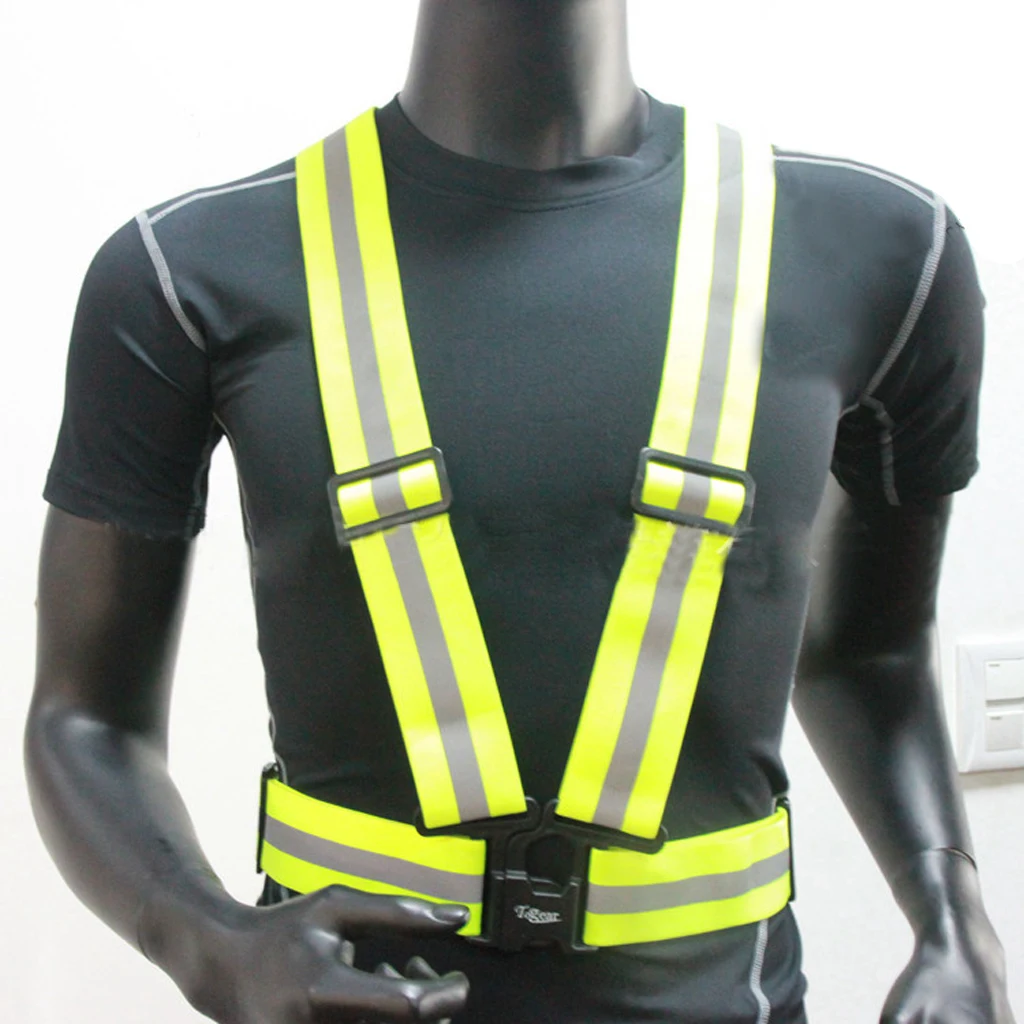 Reflective Vest Arm Band Belt Strap For Outdoor Sports Night Running Cycling