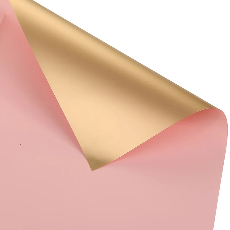 Pink 5 шт./компл. 60*60 см роскошный золотой цветок оберточная бумага водонепроницаемая бумага DIY Идеальный подарок упаковка свадебные украшения - Цвет: Pink