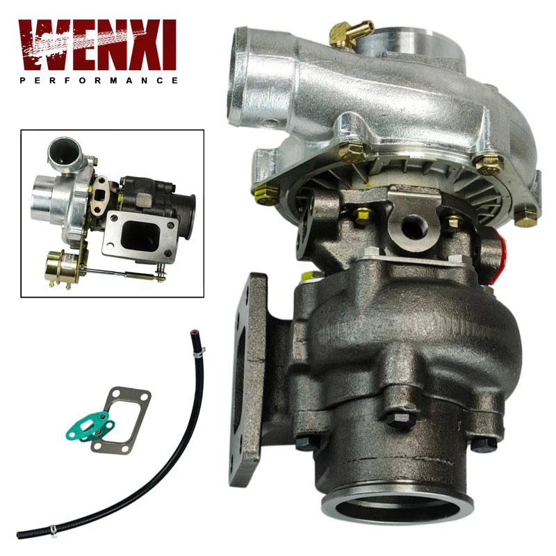 Turbocompressore T3/T4 Wastegate Interno A/R:.60 Freddo,.63 Flangia T3 Calda "V" Banda Wx-Turbo39
