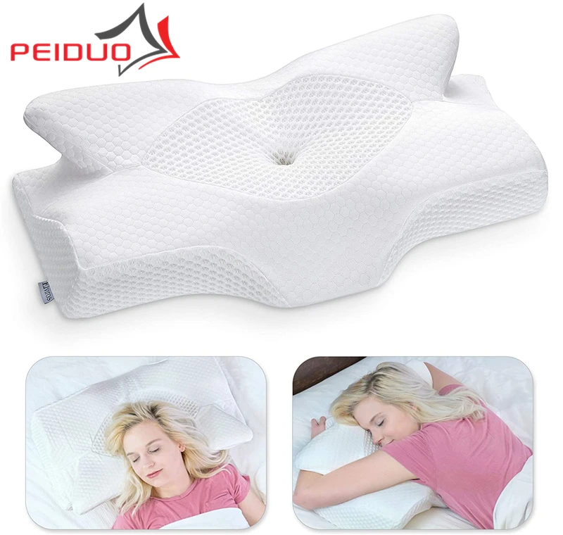 

PEIDUO Cervical Memory Foam Pillow Contour Orthopedic Pillow Neck and Shoulder Pain Sleeping Neck Support Pillow Side Sleepers