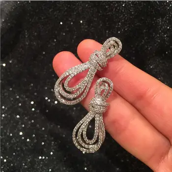 

women Luxury Creative Design Tethered Knot Earrings Multi-layer Earrings