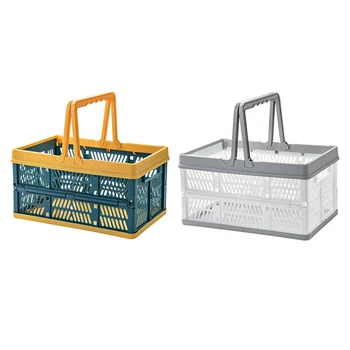 

Collapsible Crate Folding Storage Box Basket with Handles Durable Transportable Portable Organizer 30X20X16.3cm