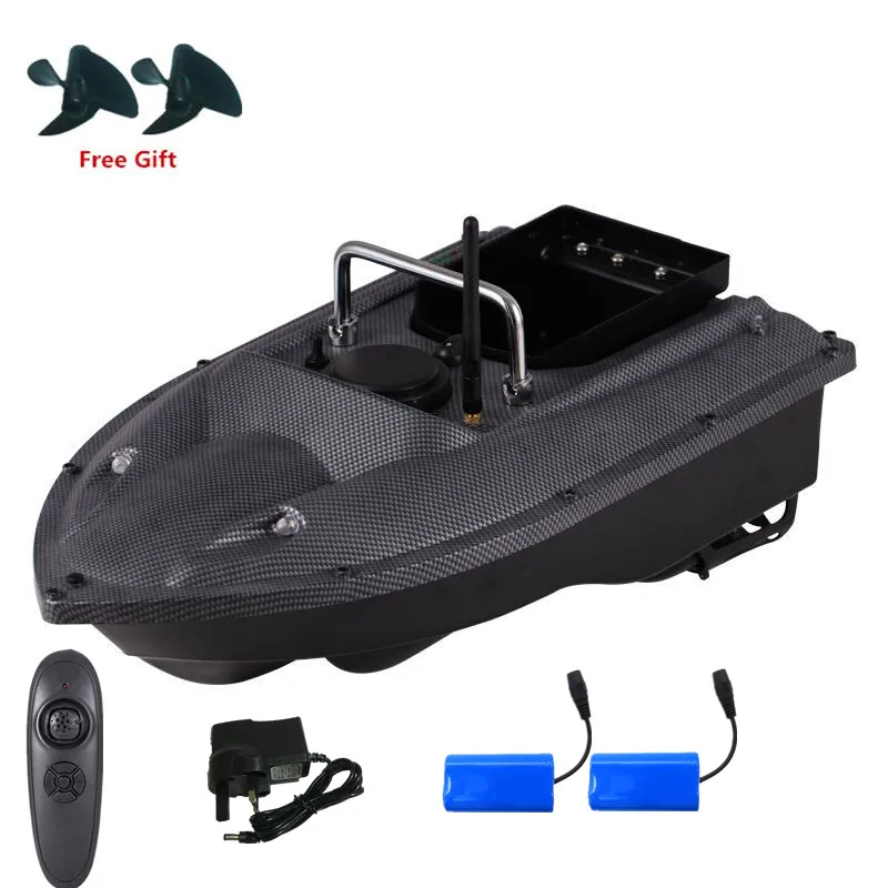 UK Plug 2 battery Новая высокоскоростная умная рыбацкая лодка RC C18 500M с двойным ночным светом с фиксированной скоростью, автоматическая подача, радиоуправляемая лодка корабль с беспроводным управлением - Цвет: UK Plug 2 battery