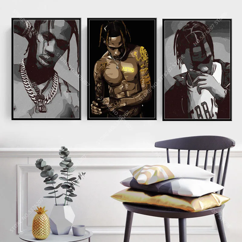 G508 Art Decor Travis Scott Hip Hop Rap Music Rapper Star Singer Wall Canvas Painting Silk Poster Home Decoration | Дом и сад