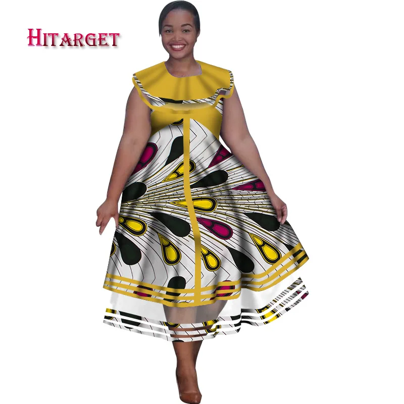 Африканские платья с принтом для женщин, Длинные Макси платья с оборками, Дашики, плюс размер 5XL, африканские женские платья "Анкара" WY5289 - Цвет: 18