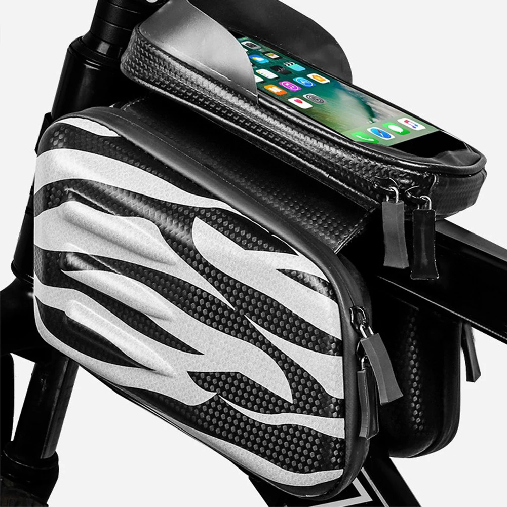 Велосипедные сумки Передняя рама MTB велосипедная сумка Аксессуары для велоспорта водонепроницаемый сенсорный экран верхняя труба сумка для телефона