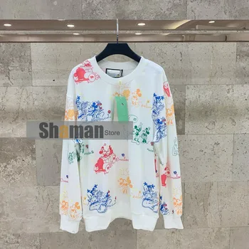 

European designer 2020 women sweatshirt clothing cotton high end cartoon print long sleeve pullovers Casual Hoodies Sweatshirts