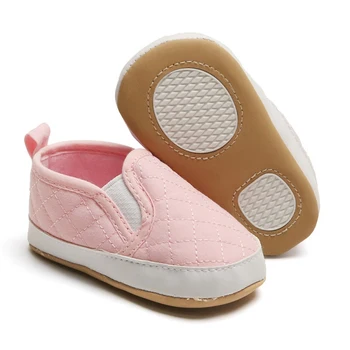 

Infant Toddler Baby Solid Color Canvas Shoes Boy Girl Soft Sole Crib Shoes Sneaker Newborn Elastic First Walk shoes 2Colors
