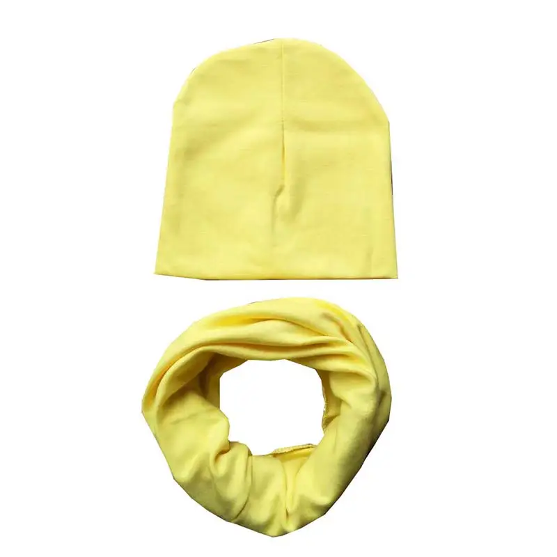 Лидер продаж, 1 комплект, зима-осень, детская Панама для мальчиков и девочек, шапка, шарф, игрушки для младенцев, для детей ясельного возраста, вязаная крючком одежда, шапочка, зажим для шарфа, комплект - Цвет: Цвет: желтый