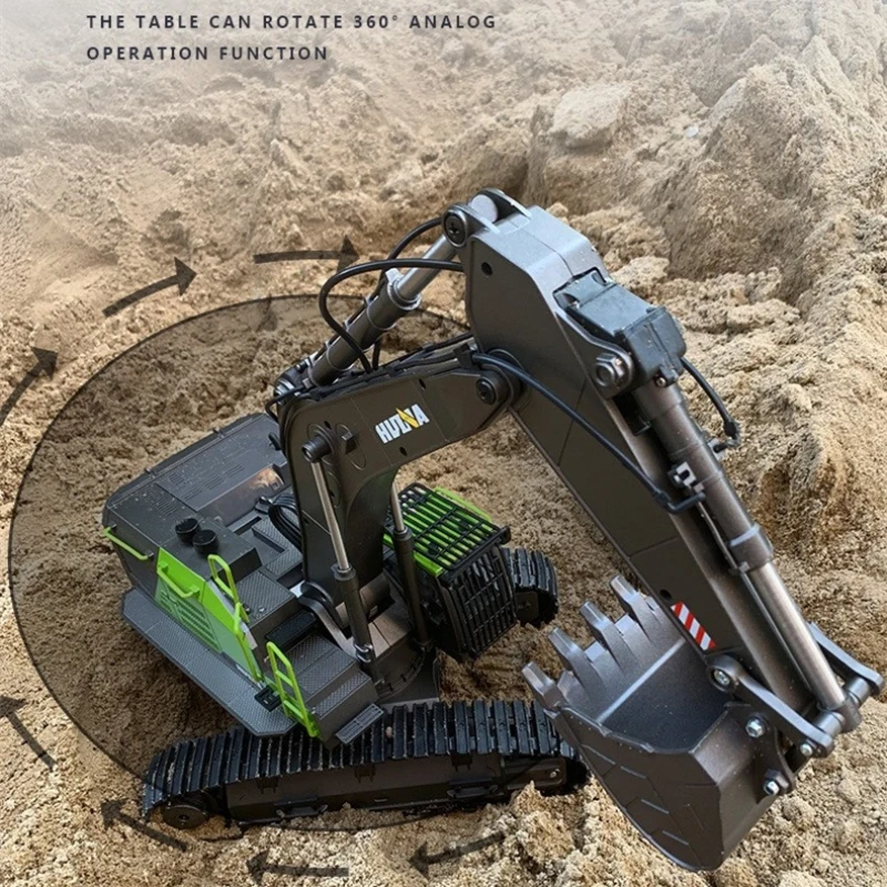 22-CH Full Metal Simulation RC Excavator 1:16 360 Degree Roatation Platform Screw Power 50 Mins Flight Time RC Truck Model Toy 2