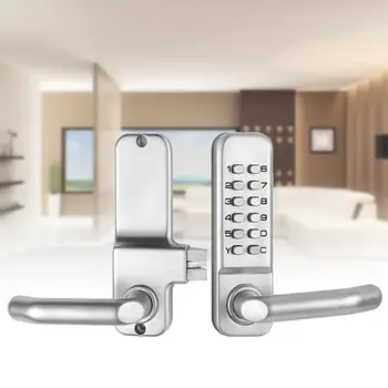 

Mechanical Door Lock Zinc Alloy Waterproof Mechanical Door Lock Set Password Digital Keyless Entry for Office Glass Door Lock