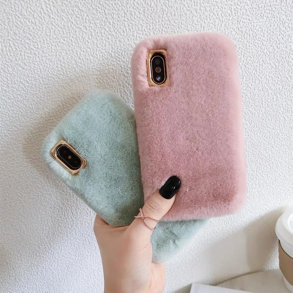 Чехол для телефона samsung galaxy S10+ S10edge S10lite S10plus, теплый мягкий плюшевый чехол из кроличьего меха для S10 lite S10 plus