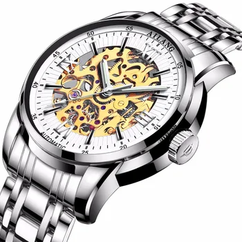 

2020WINNER Mens Military Automatic Mechanical Watch Wrist Watches Stainless Steel Band Skeleton Dial Hands Light Of First Brands