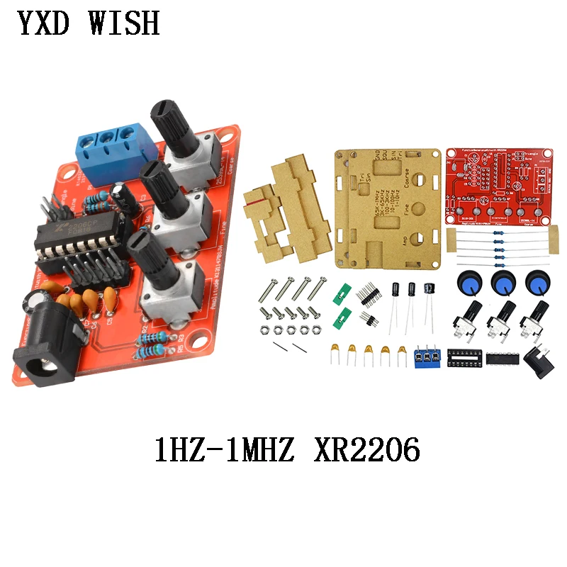 XR2206 Функция сигнала Генератор набор для домашнего мастера Синусоидальная/Треугольники/квадратный Выход 1 Гц-1 МГц генератор сигналов Регулируемая частота амплитуда