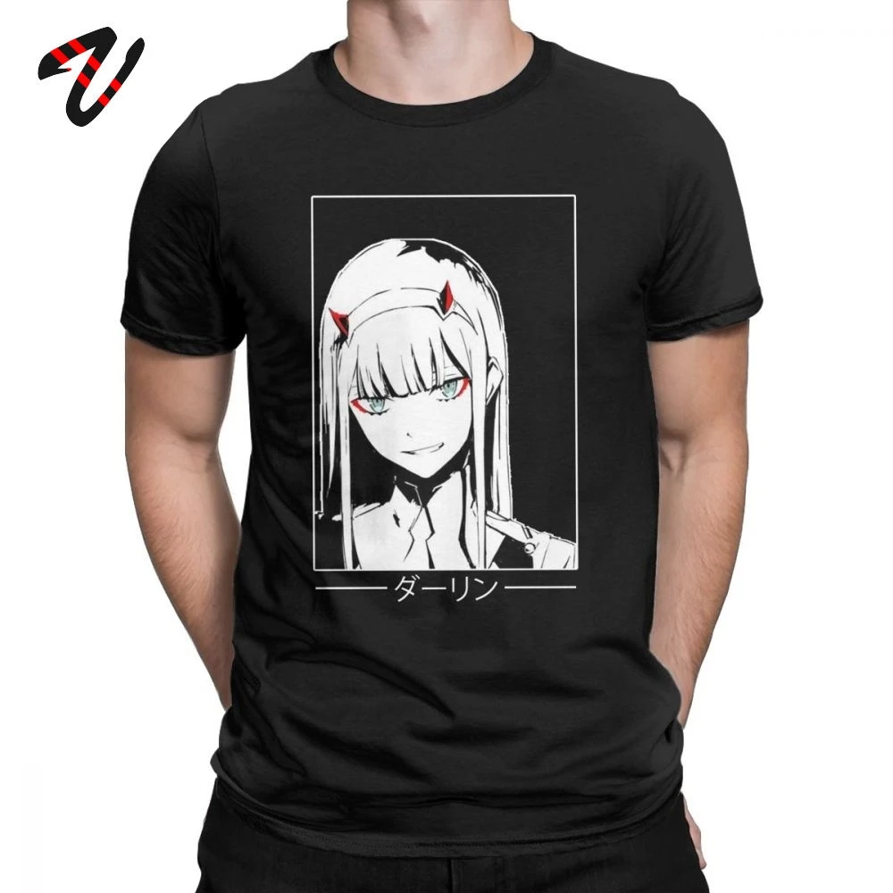 Мужская футболка с изображением фильма Franxx для мужчин крутая Zero Two дорогая из 100%