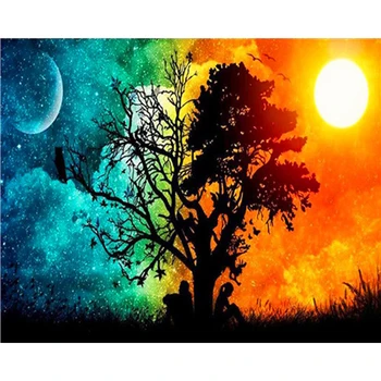 

DIY Painting By Numbers Fantasy Tree Coloring By Numbers Adults Wall Art Canvas Picture Hand Painted Home Decoration Drawing