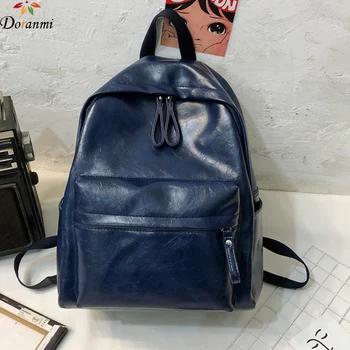

DORANMI Classic PU Leather Women's Backpack 2019 Large Capacity Schoolbag Female Rucksacks Solid Back Shoulder Bag Mochila BB488