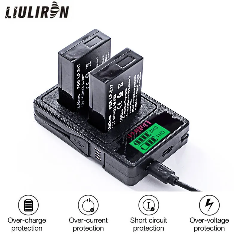 4x LPE17 LP E17 LP-E17 Батарея+ ЖК-дисплей USB Dual Зарядное устройство для цифровой однообъективной зеркальной камеры Canon EOS 200D M3 M6 750D 760D T6i T6s 800D 8000D поцелуй X8i камеры